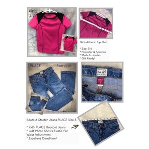Girl’s MTA Sport Top 5/6, & PLACE Bootcut Jeans Sz 5